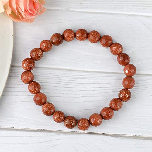 Image of Reiki Crystal Products Natural Crystal Stone 8 mm Faceted Diamond Cut Beads Bracelet for Men & Women | Reiki Charged Gemstone Bracelet | Multiple Stone Variants Available