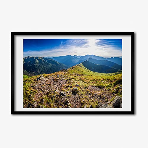 Tableau de montagne 60x40 cm dans un cadre décoratif moderne Tulup
