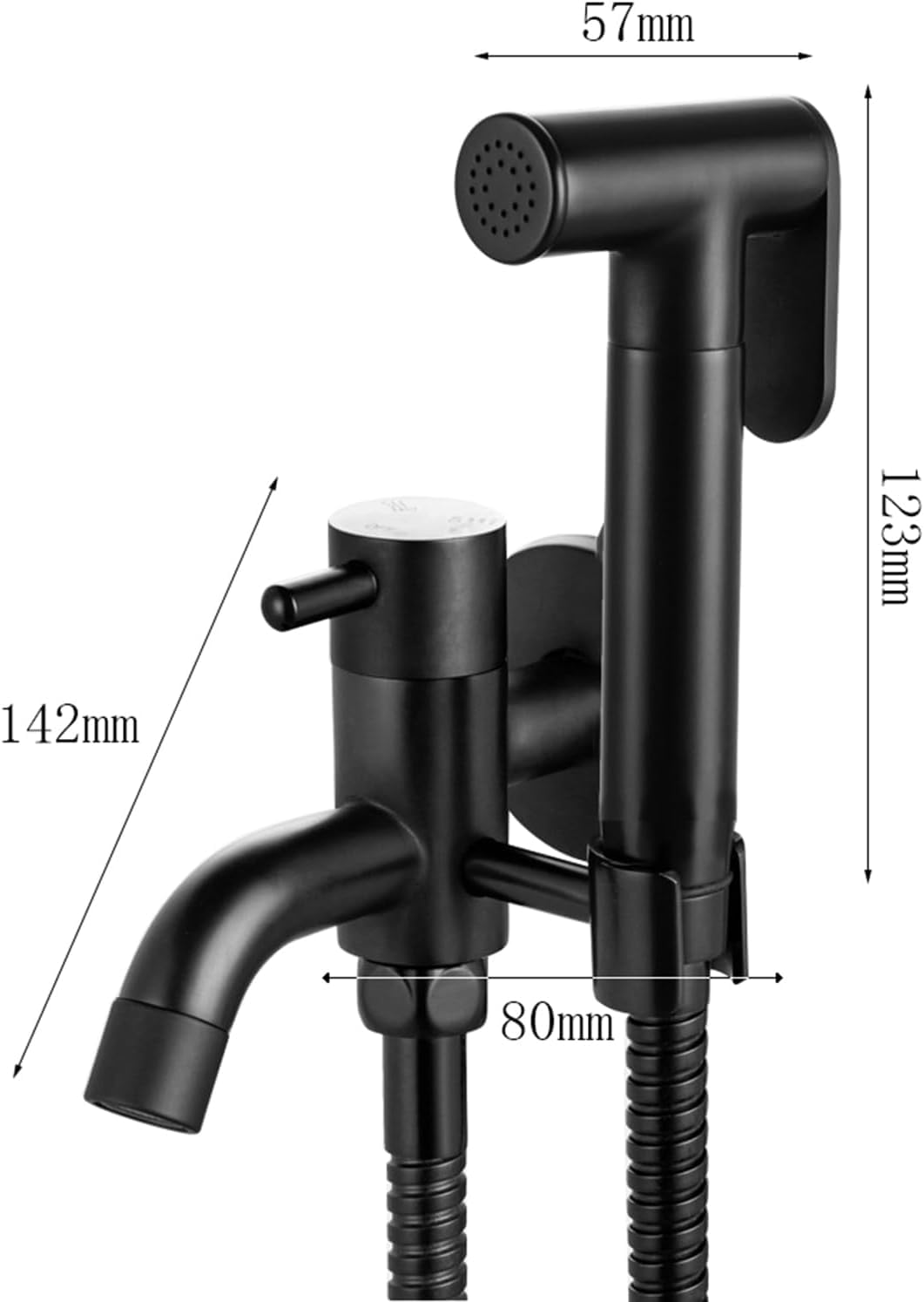 Toilet Bidet Sprayer Black Toilet Hand Shower Handheld Bidet Sprayer for Toilet Full Copper Flush Toilet Companion Black — view 2