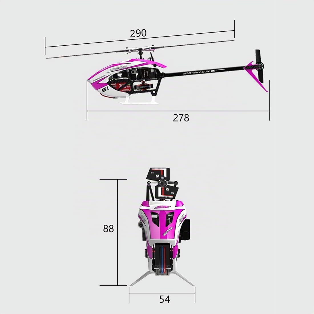 GOOSKY S1 Dual Brushless Direct Drive 3D RC-Hubschrauber, RTF-Fernsteuerungshubschrauber mit Kohlefaserrahmen, App-konfigurierbar und GTS-Flugsteuerungssystem für Hobbyisten