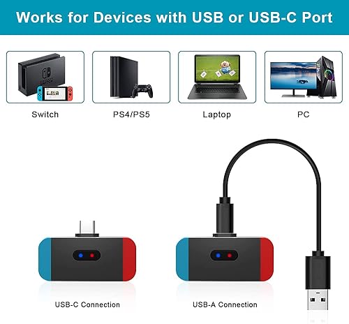 Miniatura 4 de Golvery Bluetooth Gaming Headset for Nintendo Switch Wireless Bluetooth Headphones wUSB C Transmitter for PC Laptop PS4 Plug Play Noise Cancelling