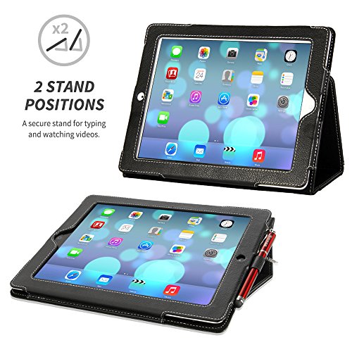 Snugg Ipad 2 (2011) Case Leather Cover Protective Flip Stand For Apple Ipad 2 (2011) (Black) #TOP2