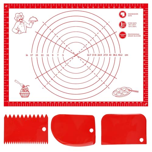 Tapis à Pâtisserie en Silicone Antidérapant avec Mesures, 70×50 cm Tapis Patisserie Grande,...