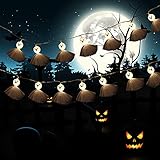 KIMOBER 20 LEDs Halloween Ghost String Lights,9.8Ft Battery Powered Lighting Decoration for Halloween Outdoor Indoor Party
