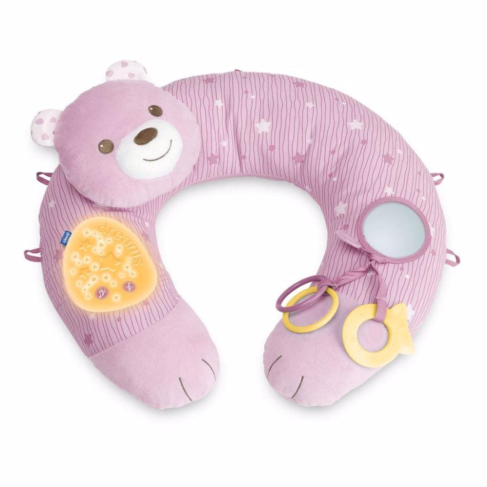 Chicco - Gioco Nido di Coccole, Morbido Cuscino 3 in 1, con Musica e Luce, per Rilassare Il Bambino in Tre Posizioni di Riposo, Rosa, Lavabile in Lavatrice, Batterie Non Incluse, 0 Mesi +