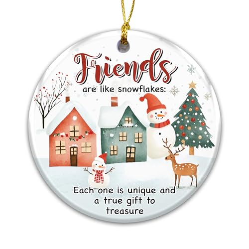 Friendship Ornament 2025 - Friends are Like Snowflakes Christmas Ornament Gift for Best Friends, Coworkers, or Neighbors – Sentimental Holiday Keepsake, Cute Tree Decoration for Friend Gift Exchange