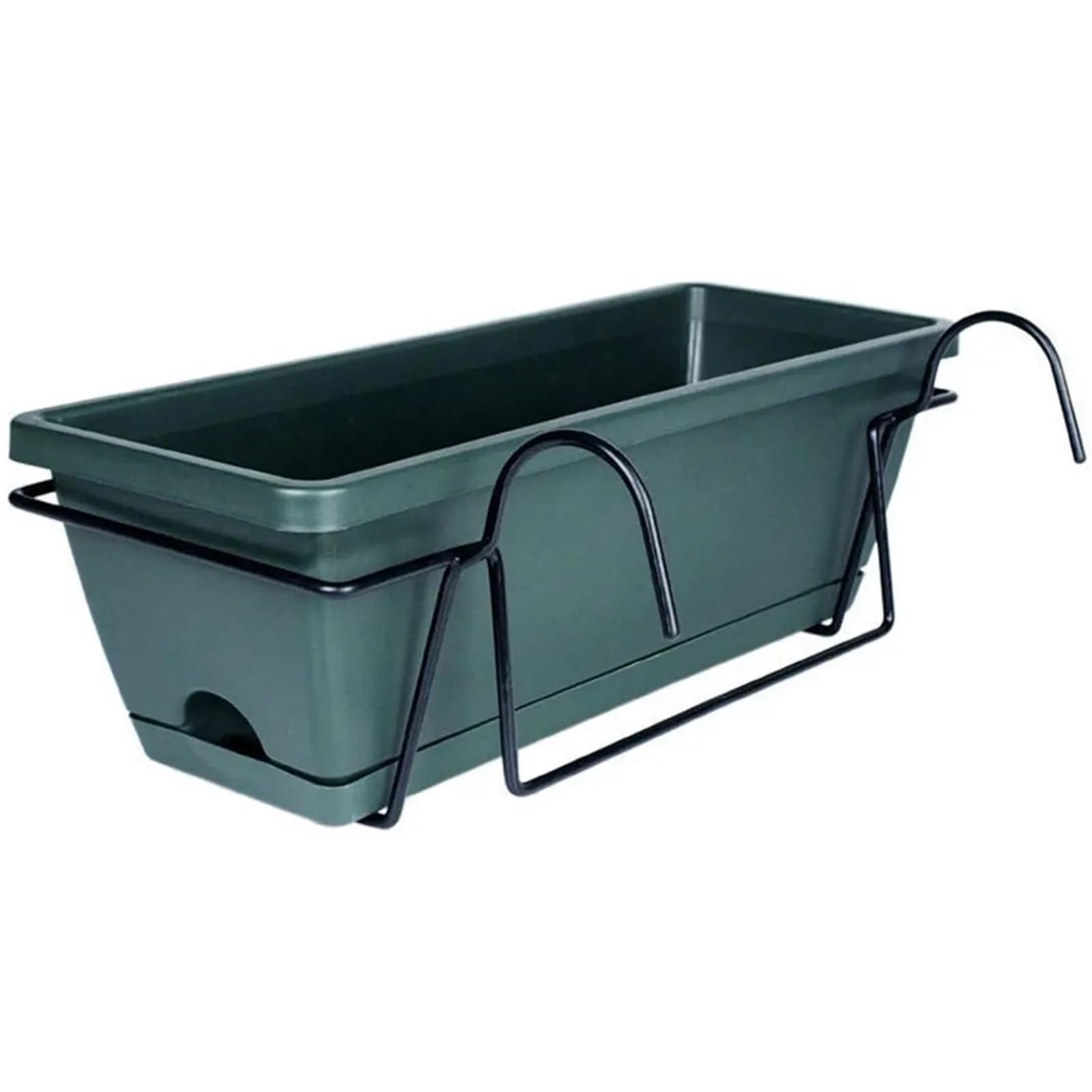 RTBVGHJIK Balcony Railing Planter Window Box Fence Plant Holder Basket Flowerpot for Outdoor Plants(Dark green)