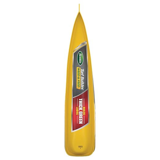 Scotts Turf Builder Weed & Feed5 is a weed killer and lawn fertilizer that covers up to 12,000 square feet. This product is designed to control a variety of common weeds such as dandelions and clover, as well as other broadleaf weeds in your lawn. With a weight of 33.95 pounds, this product is easy to handle and apply.