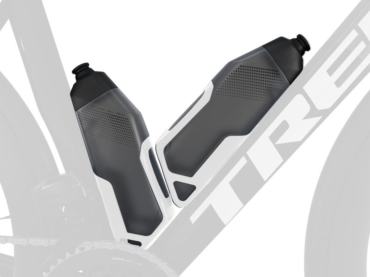Trek RSL Aero Trinkflasche 591ml grau + Carbon Flaschenhalter weiß