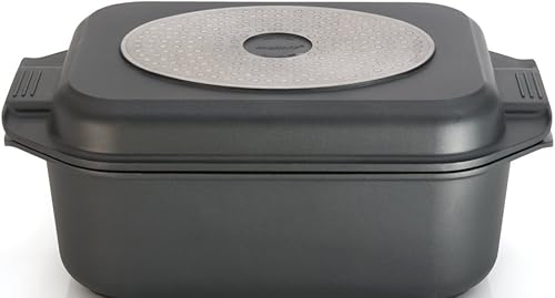 Miniatura 3 de EuroCAST by BergHOFF - Asador doble de 10 cuartos de galón superficie de cocción de cerámica y titanio construcción duradera y ligera asas