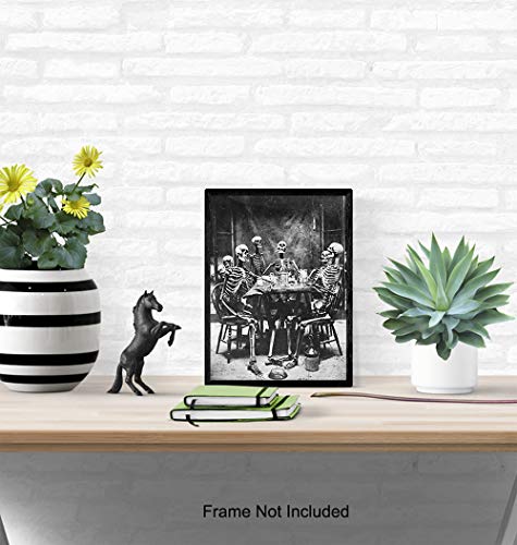 Skeleton Decor - Skeleton Wall Art - Goth Gothic Home Decor - Wicca Decor - Wiccan, Witchcraft Supplies - Paganism Pagan Gifts - Vintage Human Anatomy Photo - Funny Creepy Scary Picture #TOP4