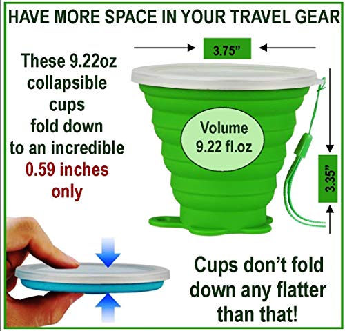 image for AVALEISURE Collapsible Travel Cup - Ultra-Slim Foldable Silicone Cup w