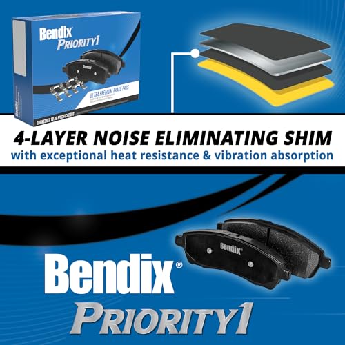 Image of Bendix Priority1 Front Brake Kit- Replacement Disc Brakes Rotors and Ceramic Brake Pads for Toyota 4Runner 2008-2009, FJ Cruiser 2008-2014, Tacoma 2008-2023 - 12.56'' (319mm) rotors