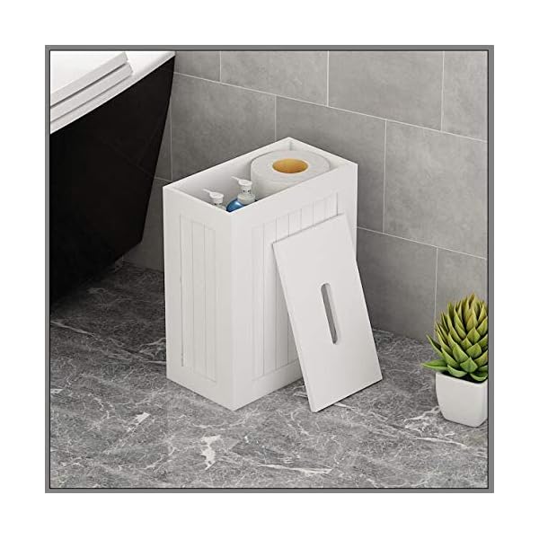 Vencier Shaker Slimline Bathroom Storage Unit,White Wooden Multi-Purpose - Image 5