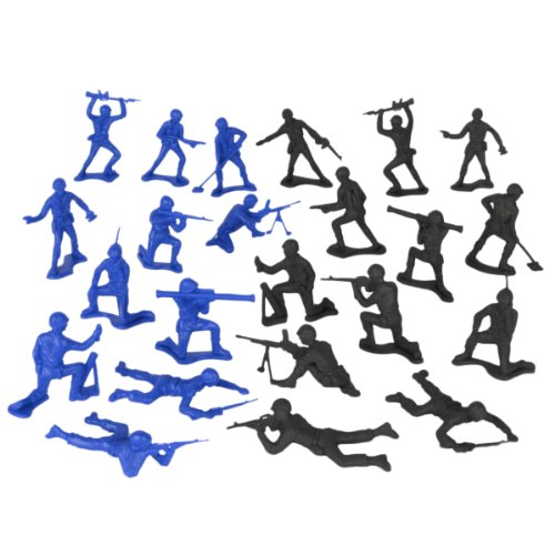TimMee PLASTIC ARMY MEN: Black vs Blue 96pc