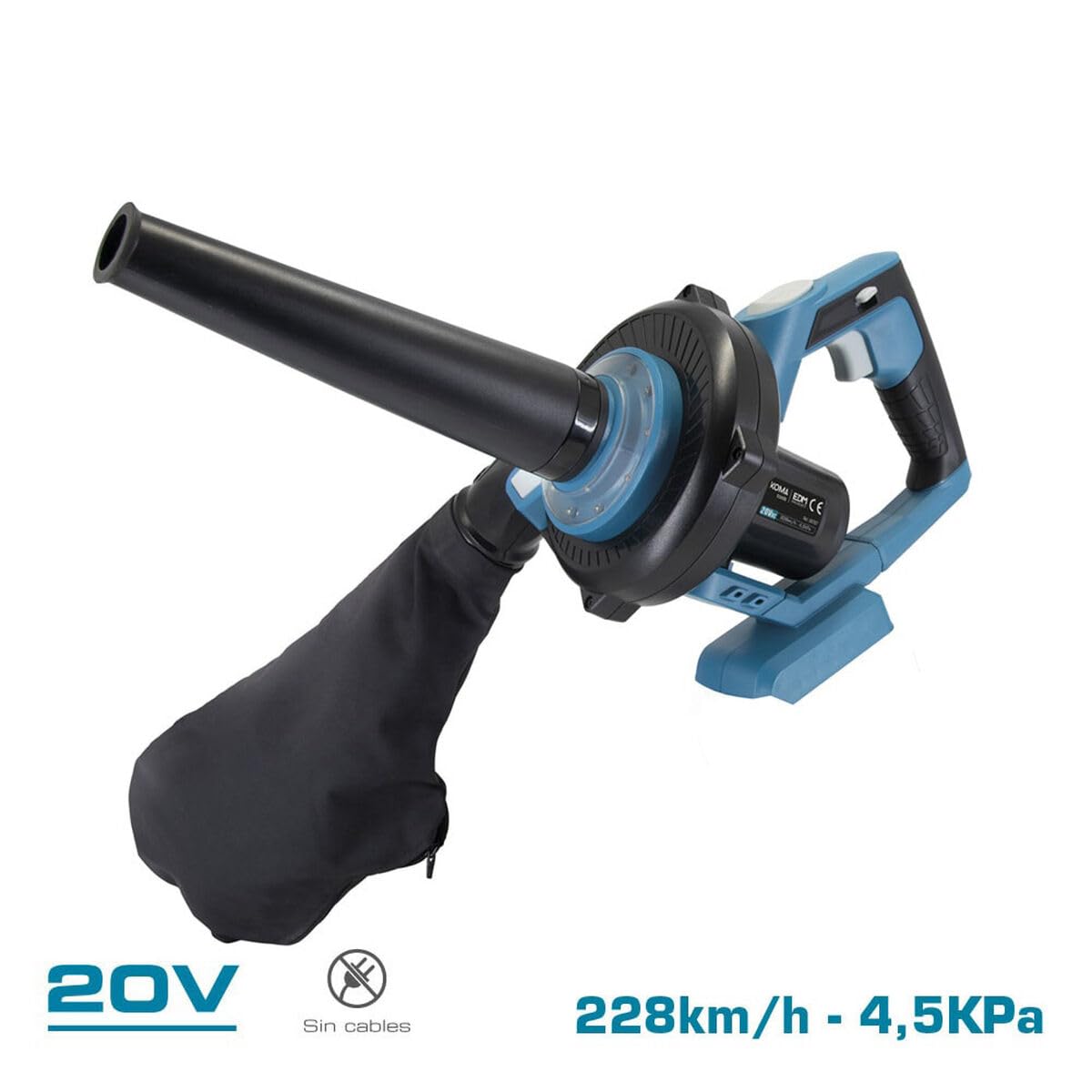 ASPIRADOR SOPLADOR 20V (SIN BATERÍA NI CARGADOR) 97x93cm KOMA TOOLS PRO SERIES BATTERY