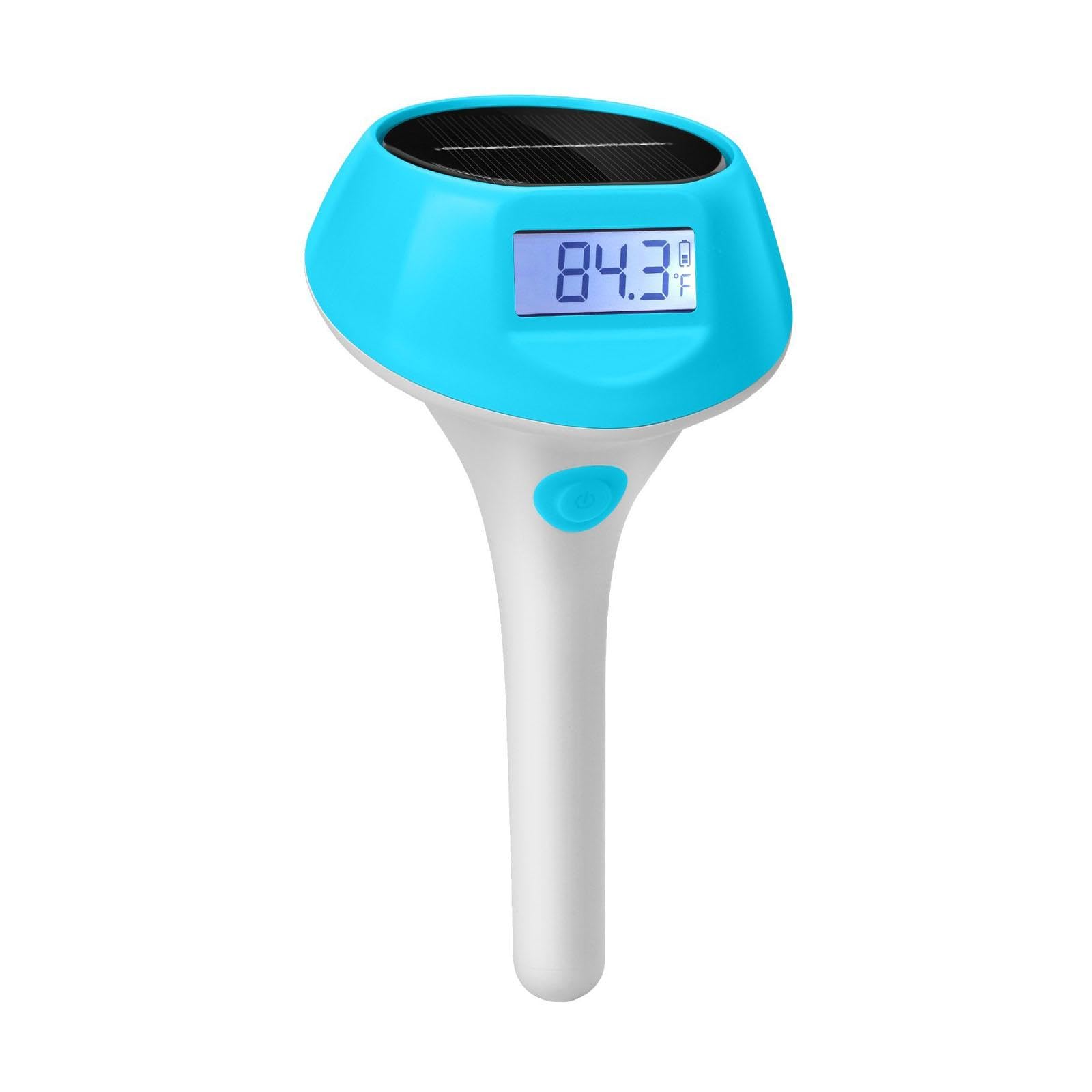 Termómetro solar para piscina, color azul, IP68 impermeable, C
