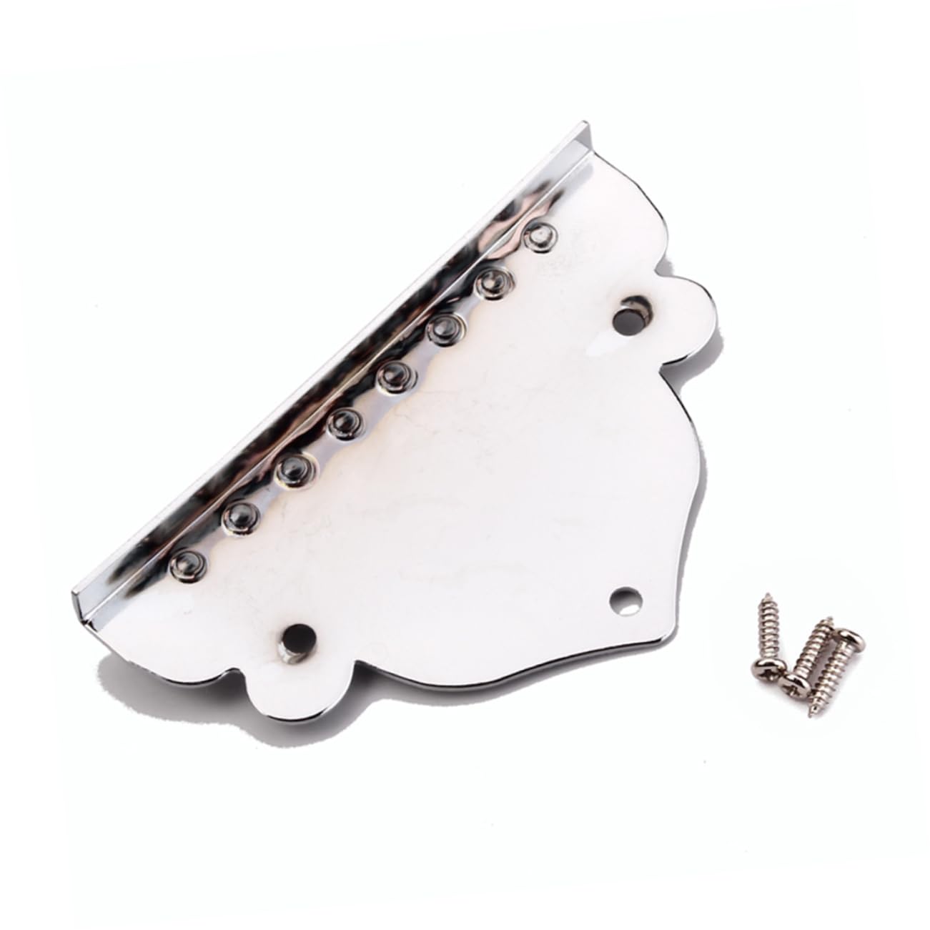 Garneck Triangle Plated String Mandolin Guitar Tailpiece with Screws Chrome Replacement Part for Mandolin Maker for Enhancing Instrument Performance and Aesthetics