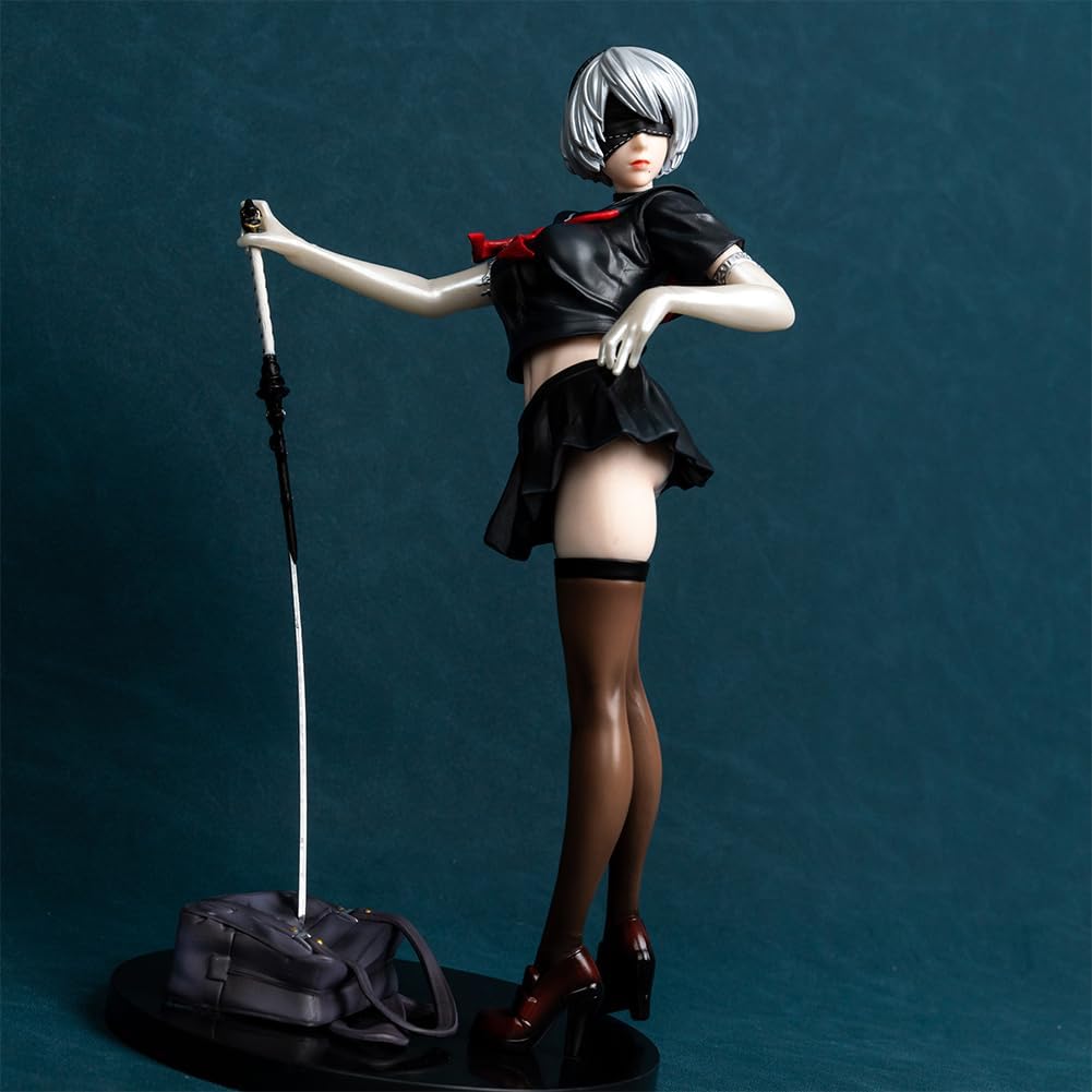2B Figure Statue Model - 1/6 Scale 2B Action Figure 2Byorha Anime Figurine, 30cm No.2 Type B Figures, PVC Handmade Collectible Desktop Decoration
