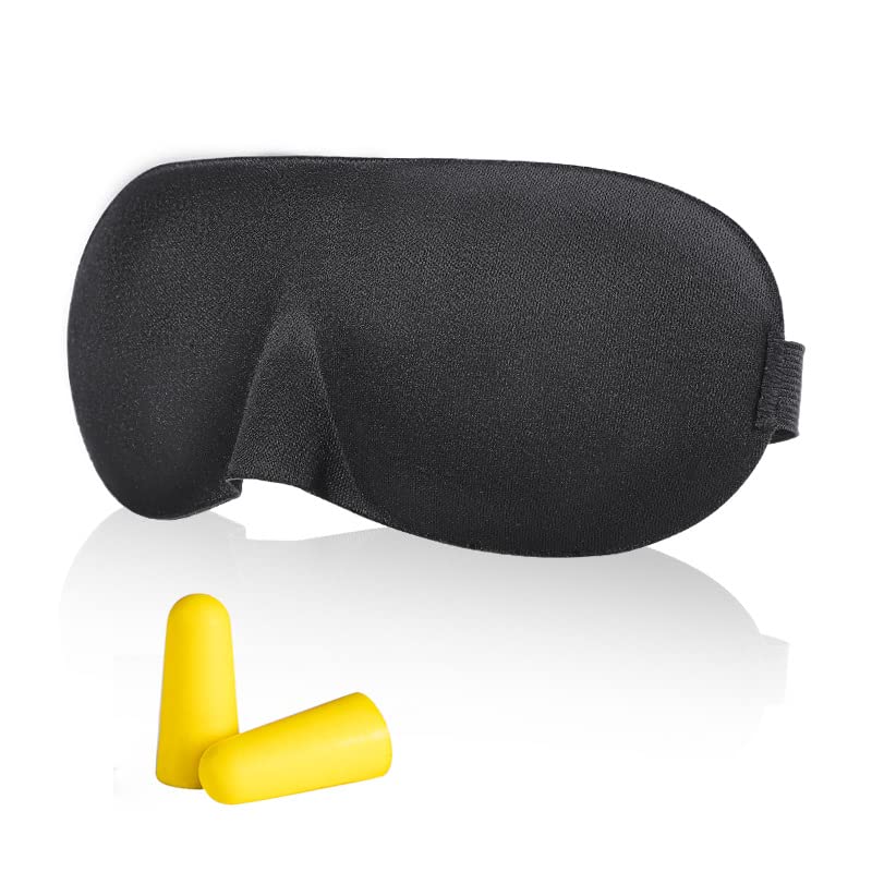 Sleep Mask for Side Sleepers Light Blocking 3D Contoured Eye Cover Zero Pressure Soft Breathable Fabric Adjustable Strap