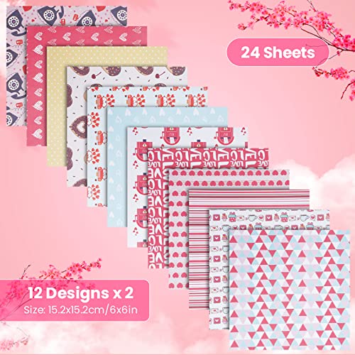 Ziivard 24 Sheets Valentine's Day Scrapbook Paper, 6 X 6'' Single-Sided Decorative Craft Paper Heart Love Pattern Paper For Diy Photo Album, Card Making (B) #TOP1