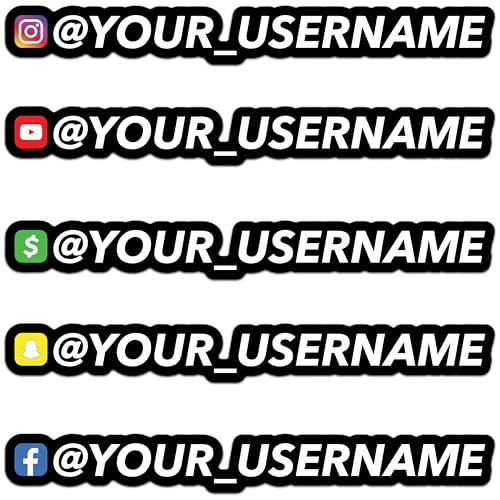 Personalized Social Media Username Stickers - Custom Name Decals for Cars (3 Stickers)