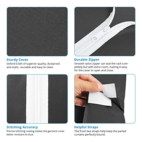 VIPEK Black Oxford Fabric Cover for R2 Plus Garment Rack, 46.1x18.5x77.6