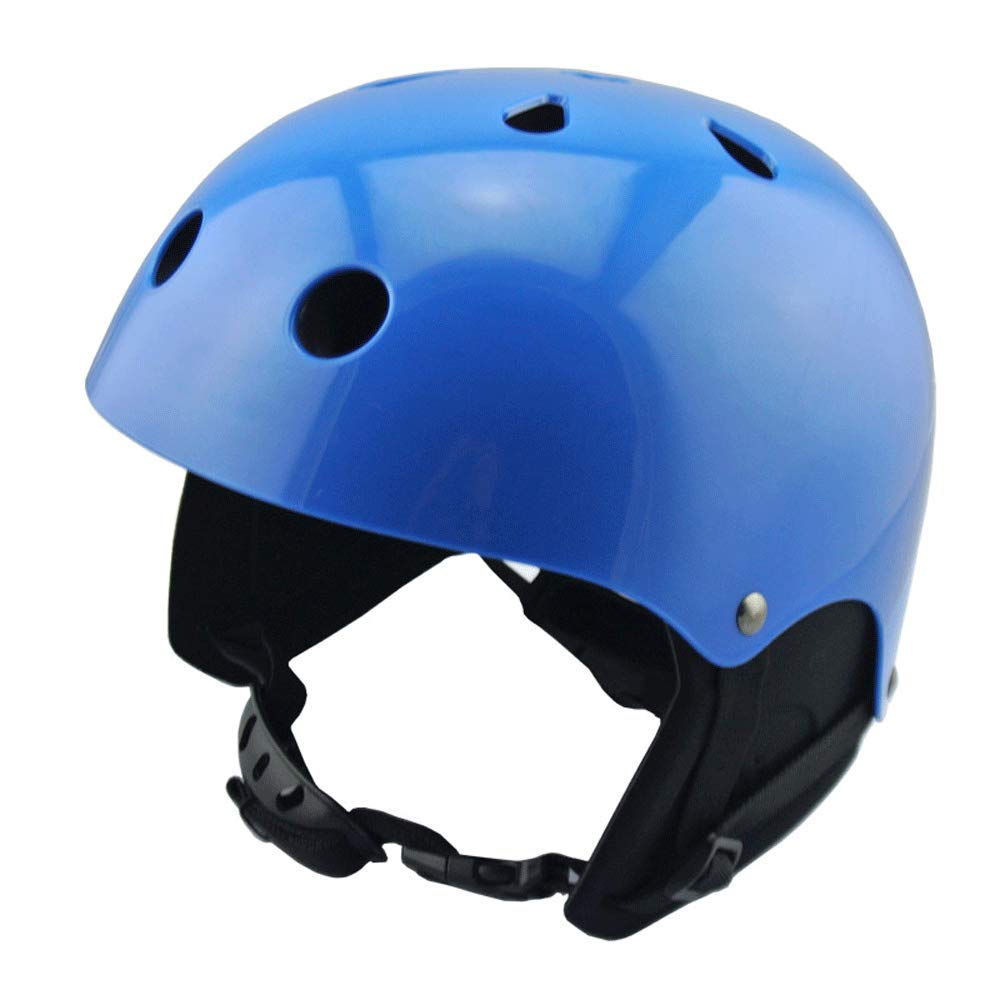 Cobnhdu Men and Women Helmet Riding Helmet Light Water Drifting Helmet Upstream Surfing Rescue Helmet Water Sailing Motorcycle Yacht Collision Outdoor Sports Safety Helmet (Color : Blue, Size : L)