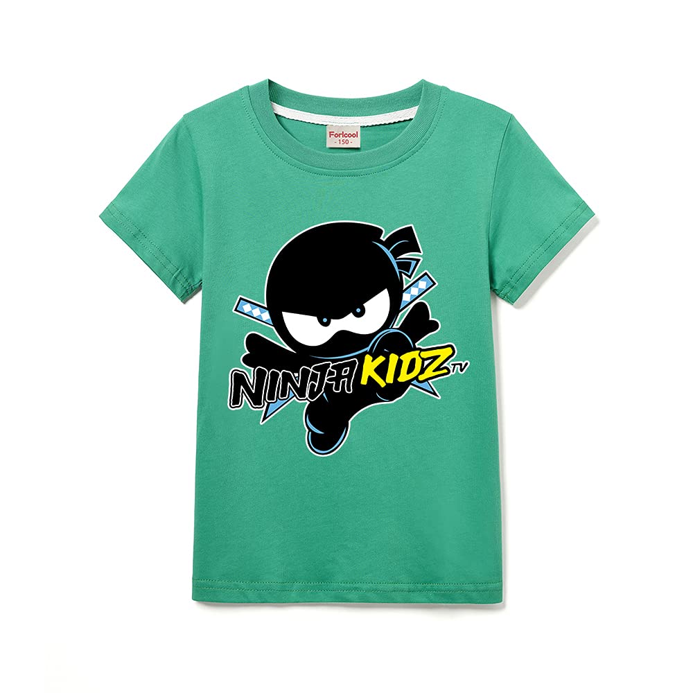 ForlcoolNinja Kidz Kids Casual Short Sleeve Boy's 100% Cotton Tee Girls T-Shirt