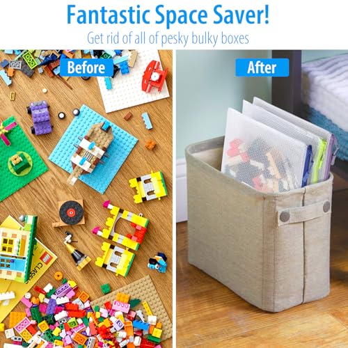 Image of 18 Pack A4 Mesh zipper pouch bags, Mesh Bags with Label Pocket,Zipper Pouches of office supplies, File Bags for Classroom Organization,Puzzles, Board Game Storage