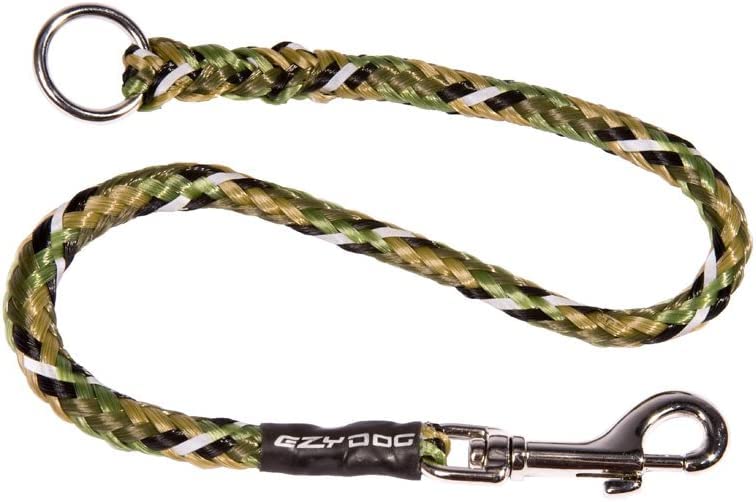 EzyDog Standard 24-Inch Rope Dog Leash Extension - Reflective Trim for Nighttime Safety - Add 2 for Walking 2 Dogs Tangle Free with Our Cujo Leashes (24”, Green Camo)