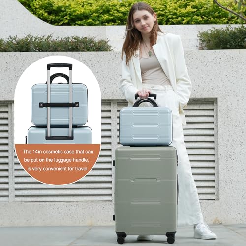 Image of 6 Pcs ABS Hardshell Luggage Set Spinner Wheel Suitcase Suitcase