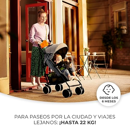 Kinderkraft Silla de Paseo SIESTA, Carrito paraguas, Posición tumbada, Plegable, hasta 22 kg, Gris - imagen 3