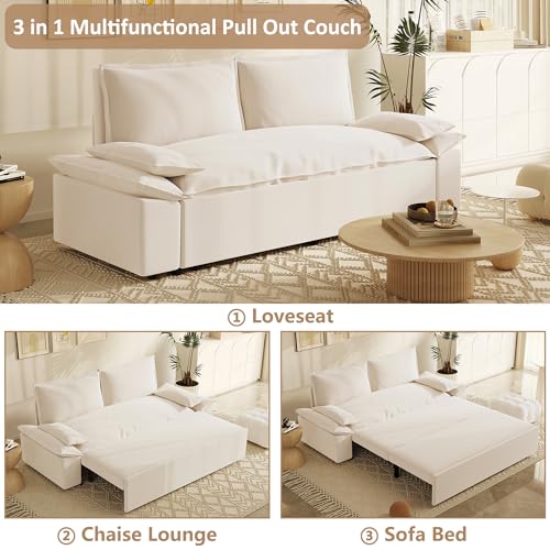 Neylory W1885 70.1 Inch Queen Pull Out Sofa Bed, 3 In 1 Convertible Sleeper Sofa thumb #2