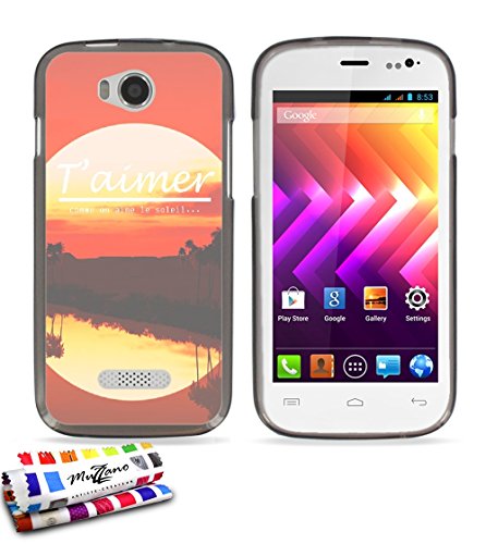 Coque souple Ultra-Slim WIKO IGGY au motif exclusif [Soleil] [Grise] de MUZZANO + STYLET et CHIFFON MUZZANO OFFERTS - La Protection Anti-rayure ULTIME, ELEGANTE ET DURABLE pour votre WIKO IGGY