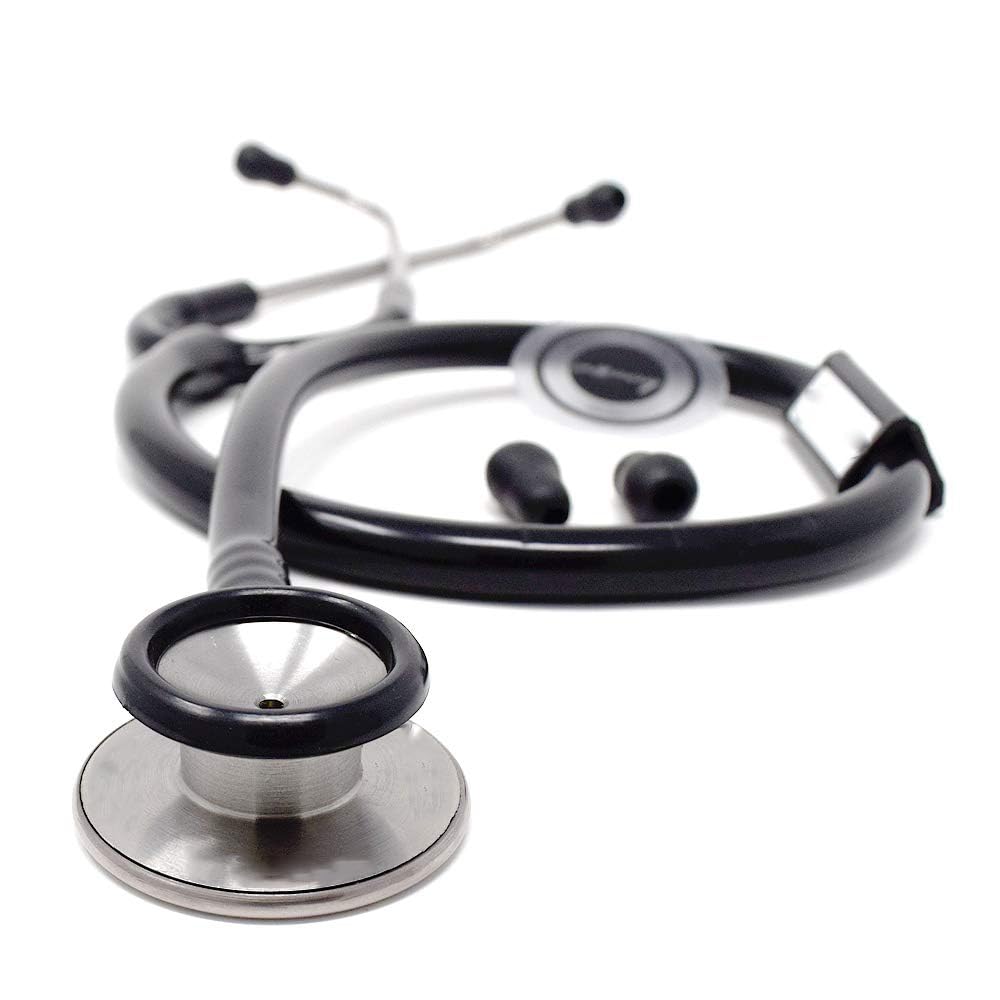 Fidelis Healthcare Black Edition Dual Head Stainless Steel Stethoscope for Doctors, Nurses & Medical Students | Light Weight Chest Piece | Flexible Latex Free Tube (B09KRJ555W) Amazon Price History, Amazon Price Tracker