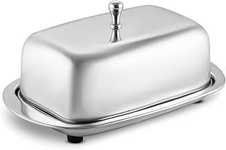 NEXTVJN Stainless Steel Large Butter Dish with Lid, Butter Cheese Storage Box, 6.8 inch Butter Container, Half Kg Butter Box, Fridge Storage Container, Butter Tray for White Butter