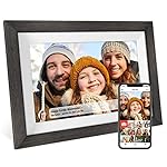 Frameo 10.1 inch Digital Picture Frame WiFi Smart Digital Photo Frame Wood IPS HD 1280 * 800 1080P Touch Screen Auto-Rotate Easy Setup to use Free Share Photos and Videos Gift for mon Father Women