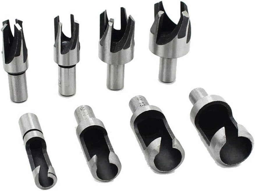FLSKY SPMEN Taladro 8PCS Madera Plug Cortadores Conjunto de carpintería de Madera de Corte Herramienta Broca Garra Taladro for Madera Corcho 5/8 1/2 3/8 1/4 Pulgadas (Color : 8pcs Set)