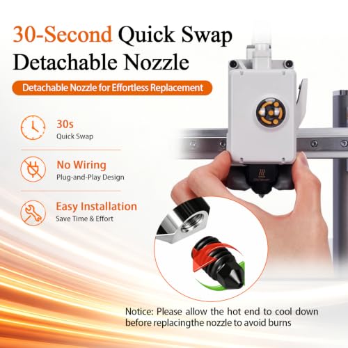 Image of HzdaDeve 2 Pack A1 Mini /A1 Hotend Print Head Hot End Kit Extruder Upgrade High-Temperature 0.4MM Hardened Steel Nozzle Replacement with 4PCS Silicone Cover Sock for Bambu Lab 3D Printer Accessories | Removable Wear-Resistant Nozzle, Quick-Swap, High-Precision Leak-Proof, Heat-Resistant up to 350℃, with 2PCS Silicone Socks