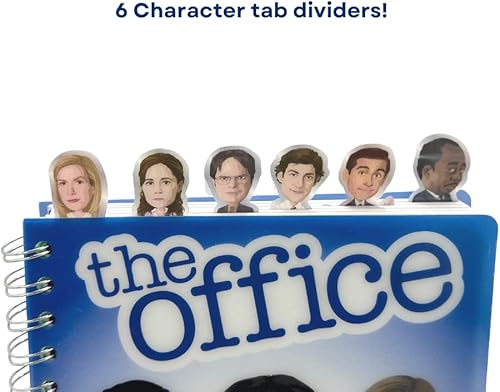 Miniatura 2 de Innovative Designs The Office Journal con pestañas de personajes, encuadernación en espiral y cubierta de plástico flexible, 8 x 7 pulgadas