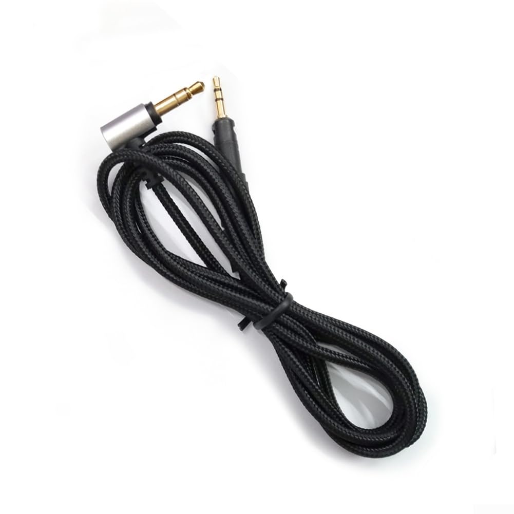 Cable de audio de repuesto para ATH-M40x M50x M60x M70x 3,5 mm chapado en oro de nailon trenzado (1,2 m)