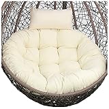 RELLENO DE 15 CM DE GROSOR: El cojín grande for silla colgante tipo huevo está relleno de algodón de muñeca de calidad, buena resiliencia, no es fácil de deformar y colapsar. Relleno de 15 cm de grosor, tan cómodo como en las nubes, disfrutará al máximo de la vida en el jardín, protegerá sus vértebras caudales y la articulación de la cadera.