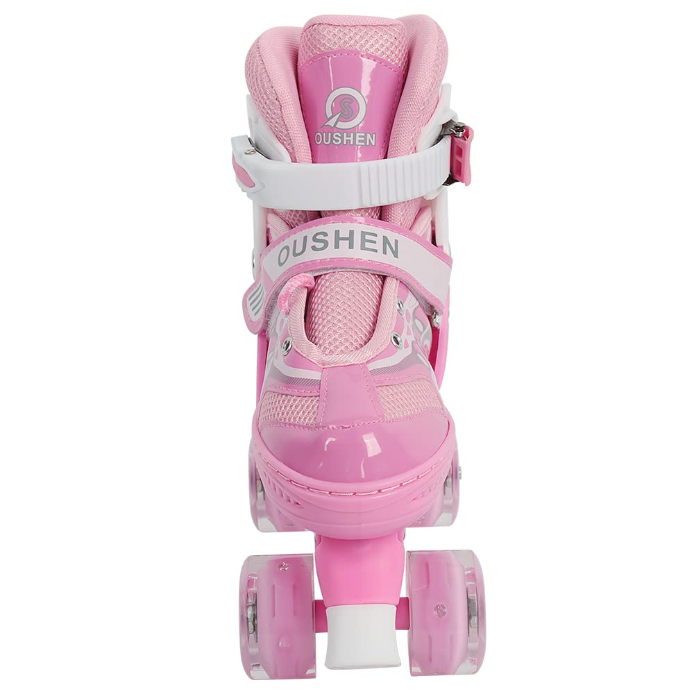 Patins à roulettes Enfant Réglables, Roller Double Rangée Fille Garçon, Taille Ajustable S/M/L, Chaussures de Patinage Sécurisées avec Frein, Confort Respirant – Roues Classiques ou