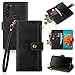 Antsturdy for Motorola Moto G Stylus 2020 Wallet Case,PU Leather Folio Flip Protective Cover with Wrist Strap [RFID Blocking] [Zipper Poket] Credit Card Holder [Kickstand Function] Men Women Black