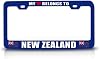 My Heart Belongs to New Zealand Flag Metal Car SUV Truck License Plate Frame Bu b55