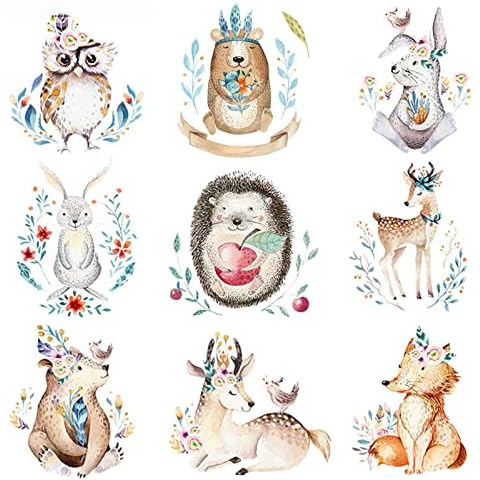 FYting iron on transfer paper 9Pcs Iron on Patches Large Iron on Transfers Animals Patch Applique Stickers Fabric Transfer Paper Iron on T-Shirt, Fabric Printing, Clothing, Skirt, Pillow, Cool Animal Cover
