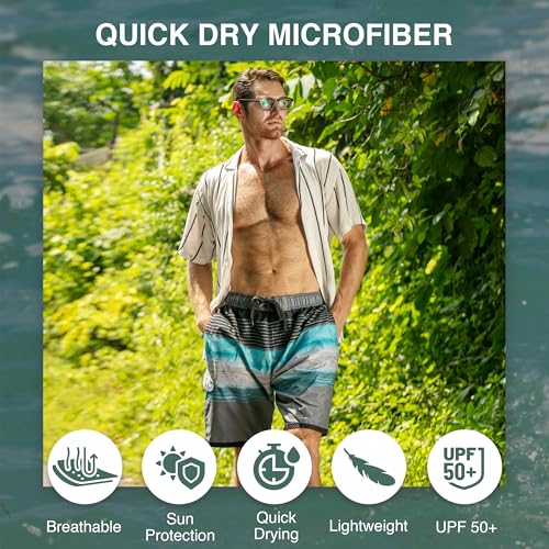 Image of Kanu Surf Men's Big Viper Extended Size Stripe Swim Trunk