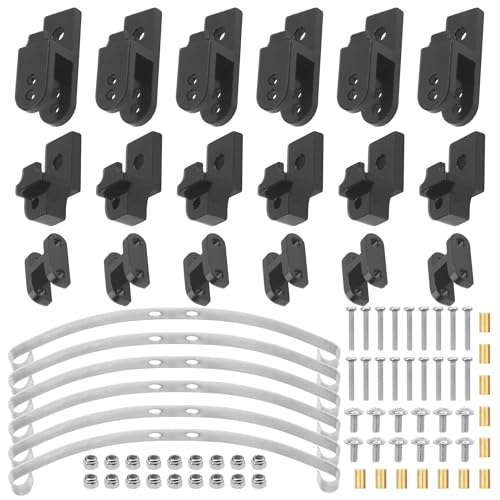 ShareGoo Hard Leaf Spring Suspension Steel Bar Kit Compatible with WPL B1 B14 B16 B24 C14 C24 B16 4x4 6x6 1/16 RC Car (Black 6WD)