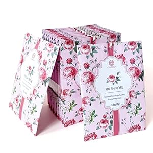 Fresh Rose Scented Sachets – 12 Pack, Long-Lasting Home Fragrance Sachet Bags, Large Fresh-Scented Packets, Sachets for Drawers and Closets